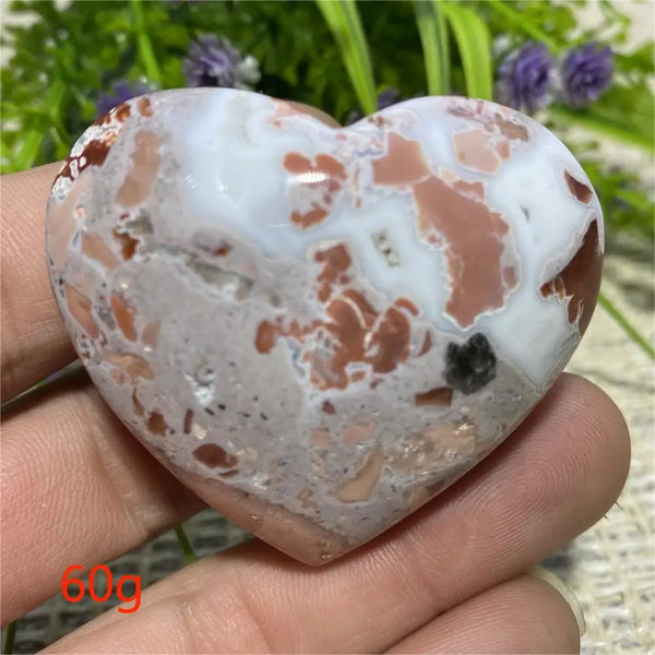 Pink Flower Agate Heart-ToShay.org