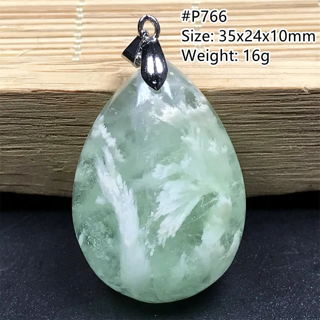 Green Feather Fluorite Pendant-ToShay.org
