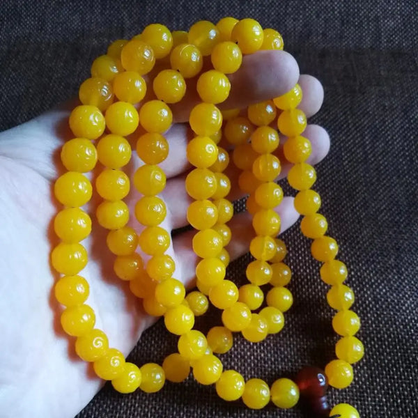 Yellow Agate Mala Beads-ToShay.org