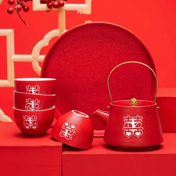 Red Ceramic Tea Set | ToShay.shop