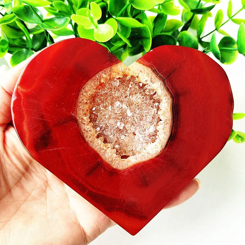Red Agate Geode Heart-ToShay.org