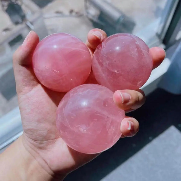 Pink Rose Quartz Crystal Ball-ToShay.org
