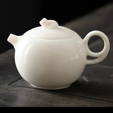 White Porcelain Teapot-ToShay.org