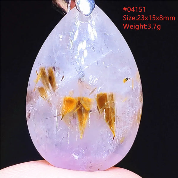 Gold Rutilated Pendant-ToShay.org
