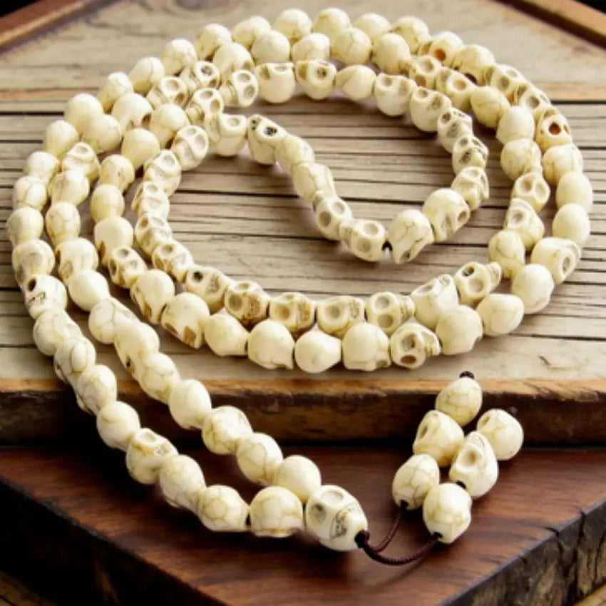 White Turquoise Skull Beads-ToShay.org