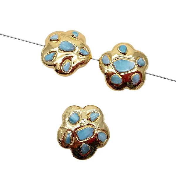 Blue Larimar Flower Beads-ToShay.org