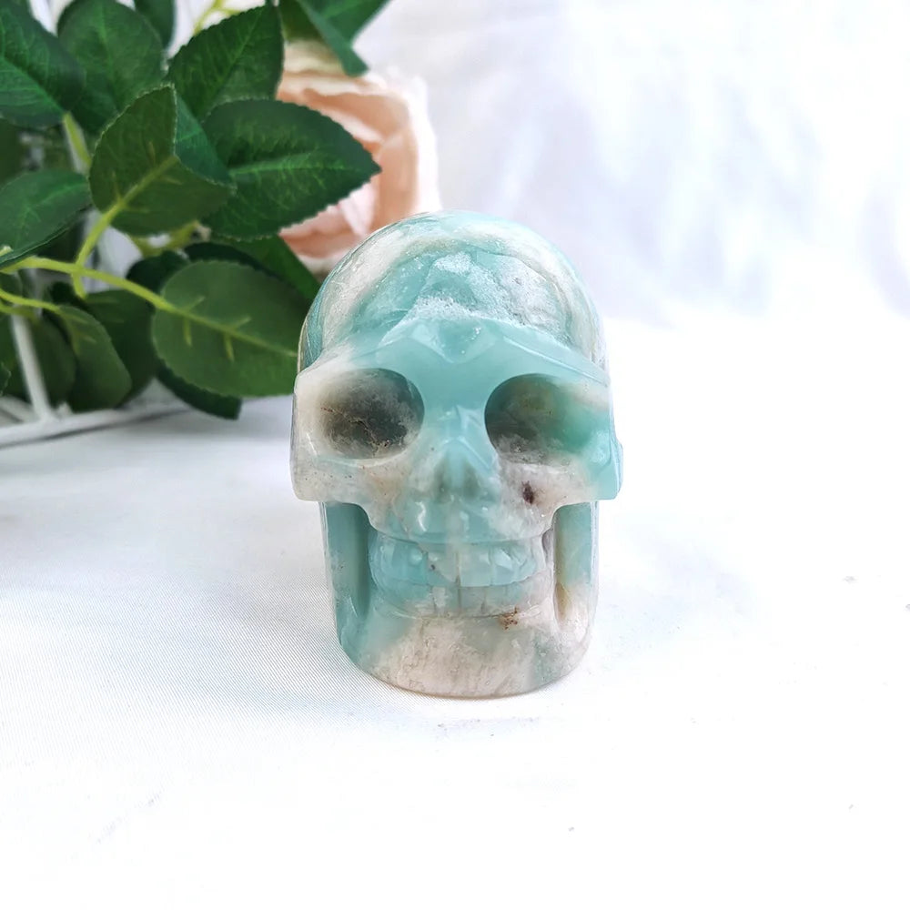 Blue Amazonite Crystal Skull-ToShay.org