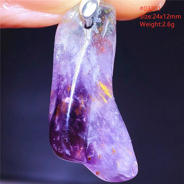 Purple Cacoxenite Auralite Pendant-ToShay.org