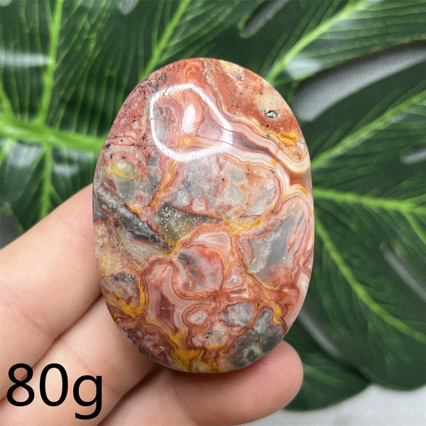 Yellow Crazy Agate Palm Stone-ToShay.org