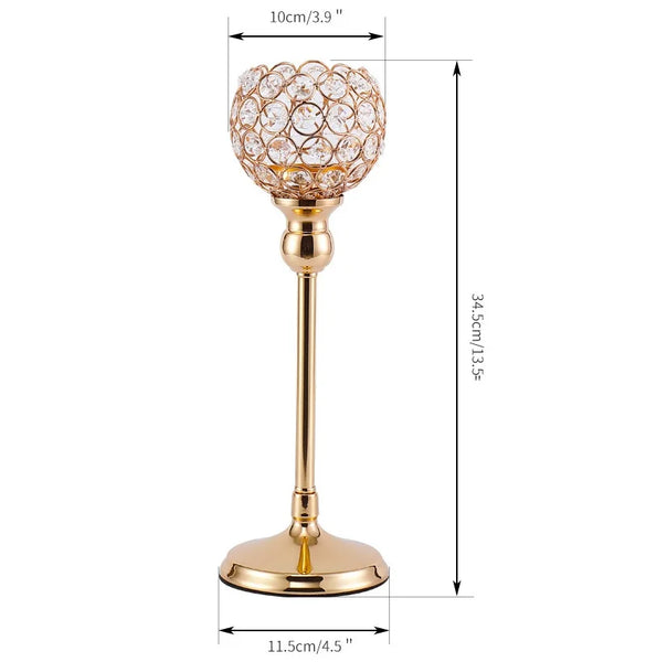 Gold Crystal Candle Holder-ToShay.org