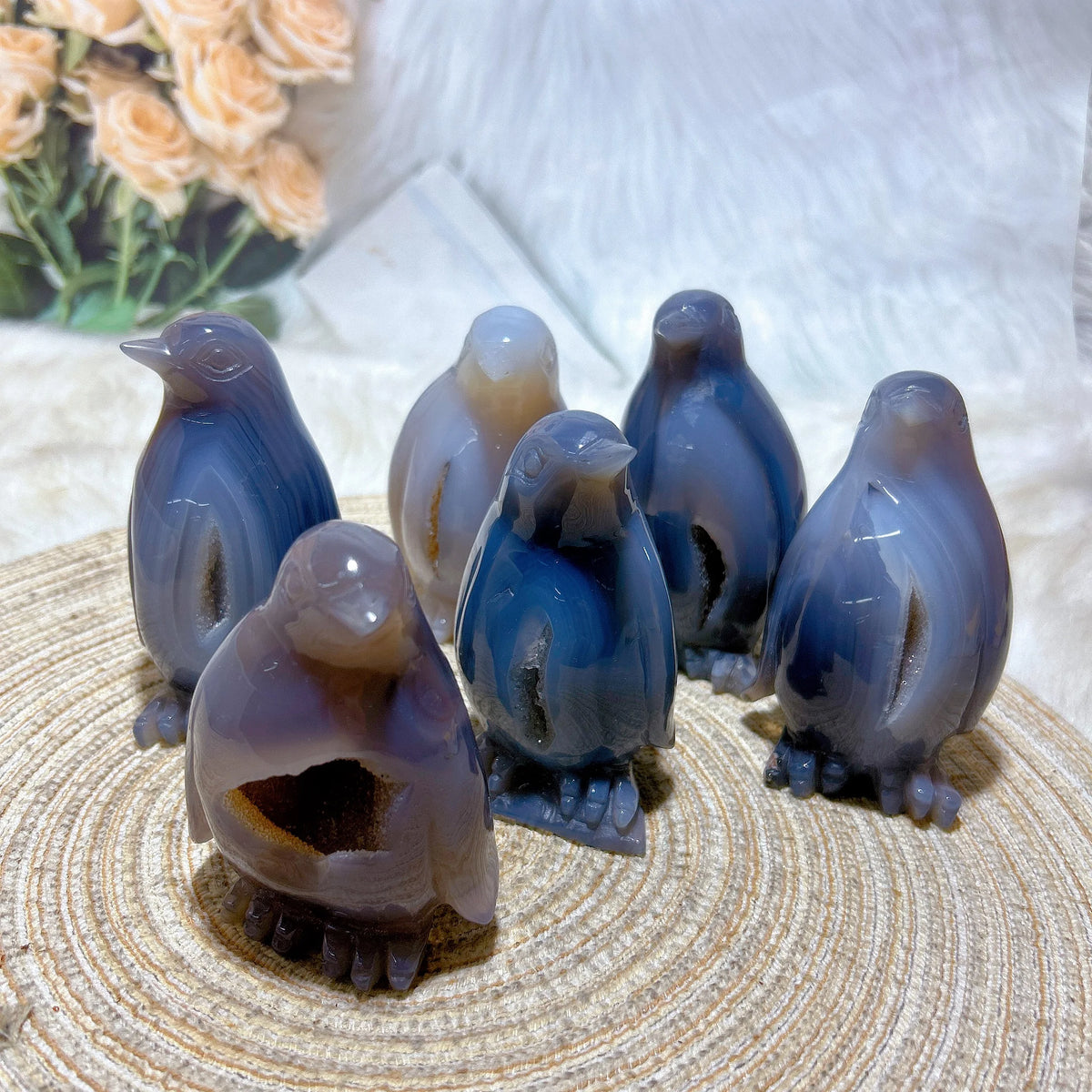 Grey Agate Geode Penguin-ToShay.org