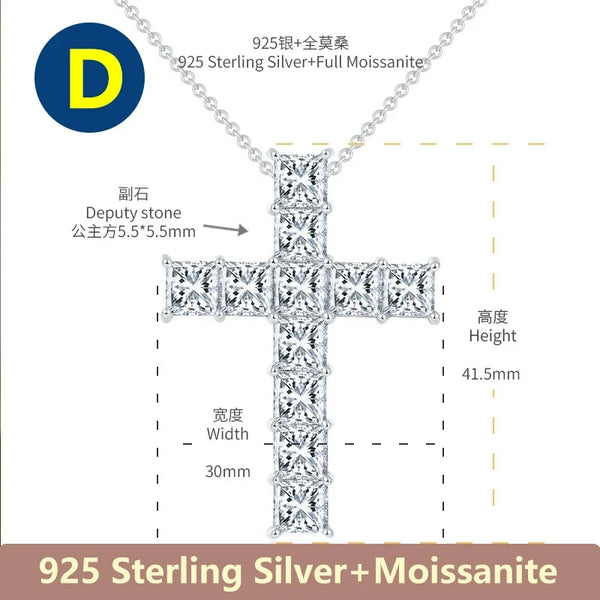 Silver Diamond Cross Pendants-ToShay.org