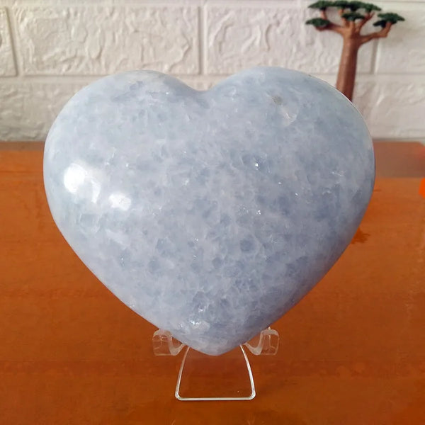 Blue Celestite Crystal Heart-ToShay.org