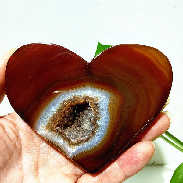 Red Agate Geode Heart-ToShay.org