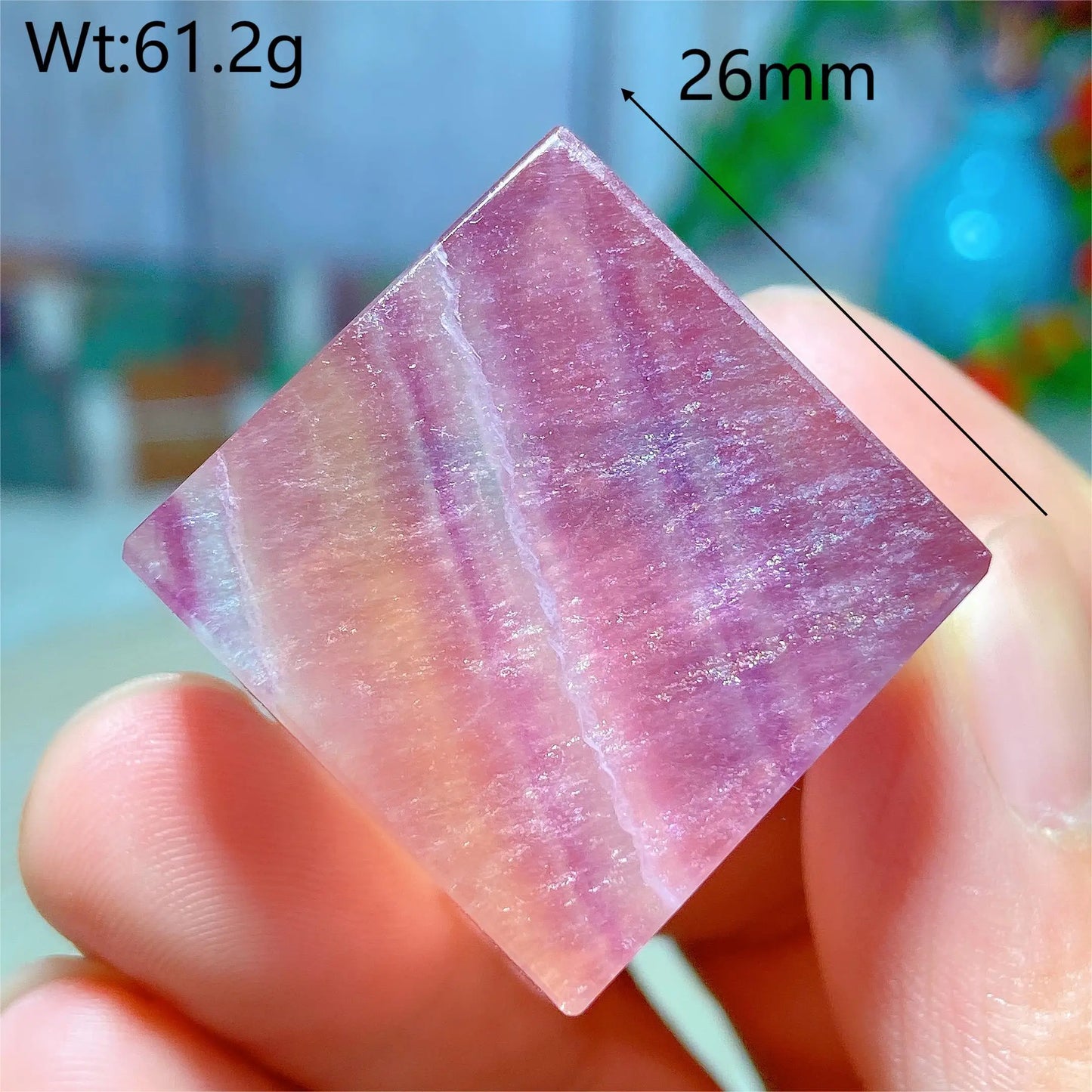 Rainbow Fluorite Cube-ToShay.org