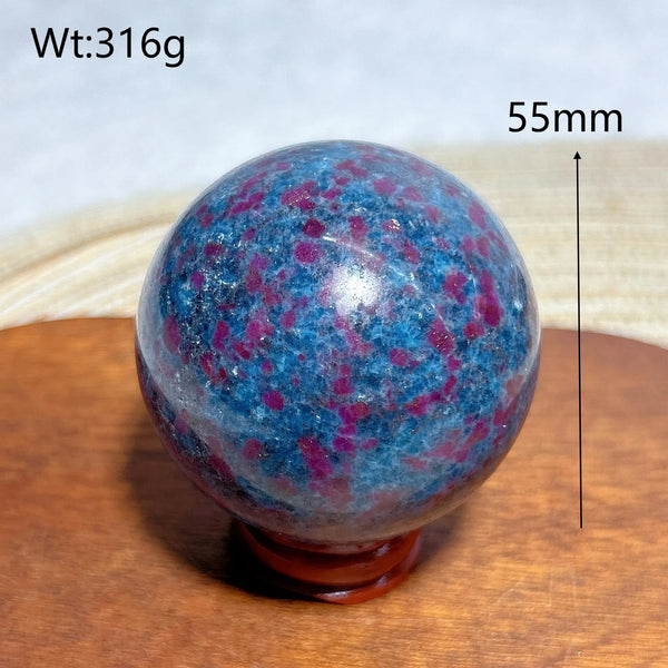 Fluorescence Ruby Kyanite Ball-ToShay.org