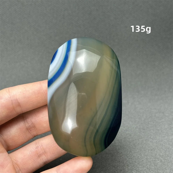 Blue Agate Palm Stone-ToShay.org