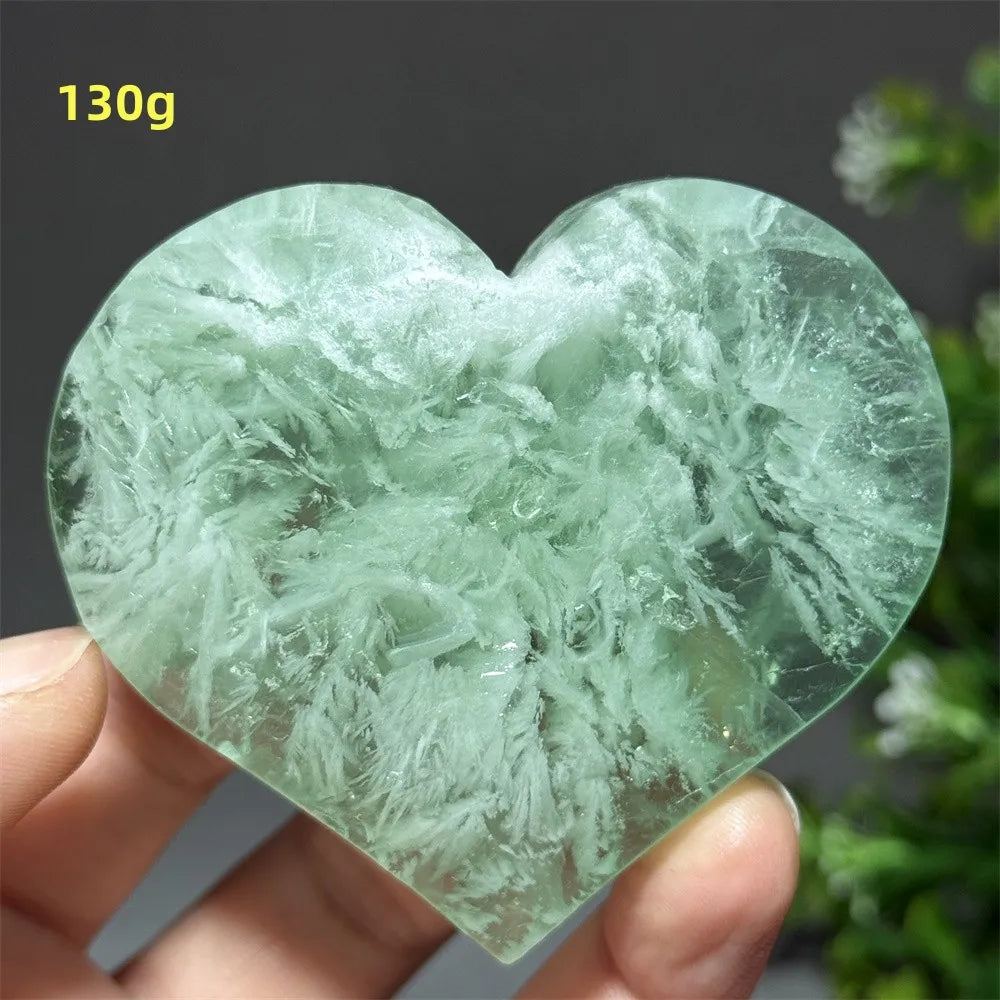 Green Feather Fluorite Heart-ToShay.org