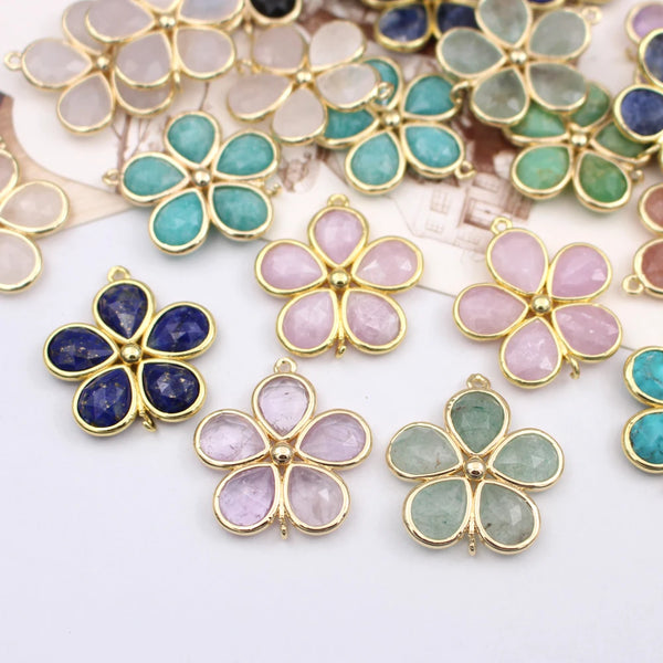 Mixed Crystal Flower Charms-ToShay.org