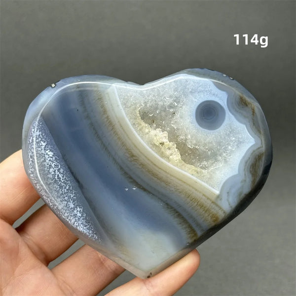 Grey Agate Geode Heart-ToShay.org