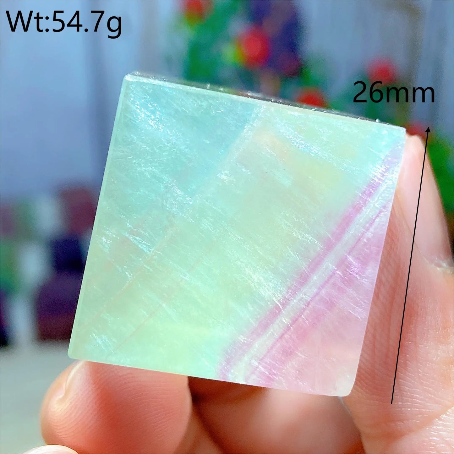 Rainbow Fluorite Cube-ToShay.org