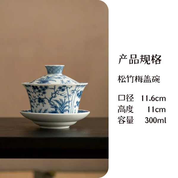Blue White Gaiwan Tea Bowl-ToShay.org
