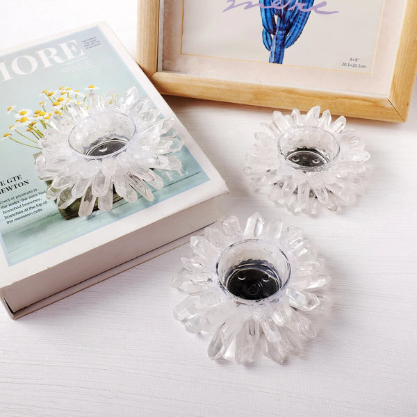 Clear Crystal Candle Holder-ToShay.org