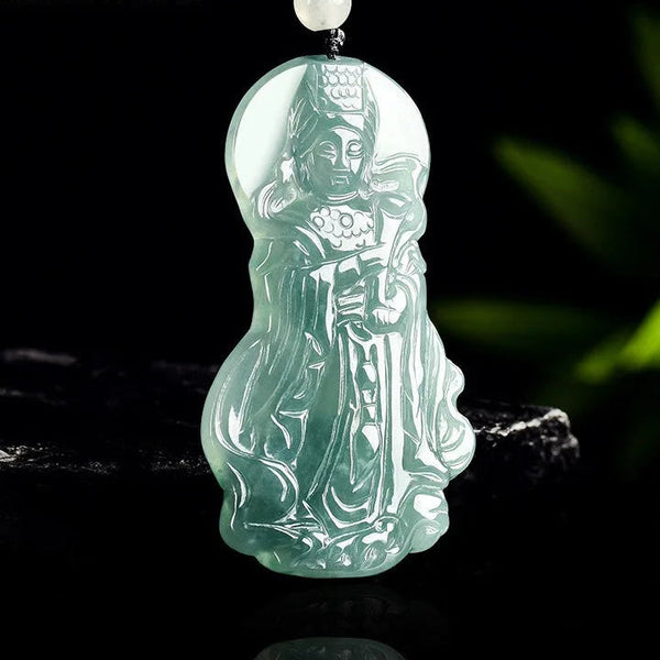 Green Jade Mazu Pendant-ToShay.org