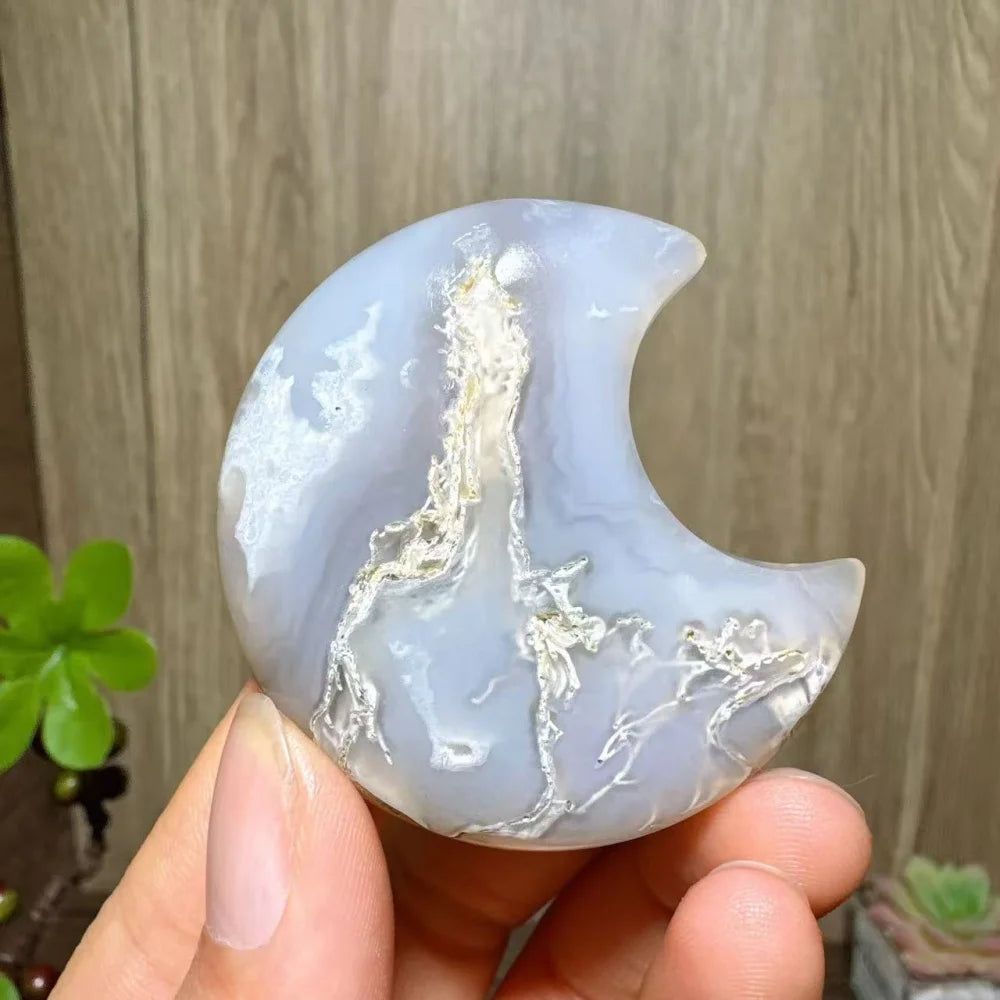 Green Moss Agate Moon-ToShay.org