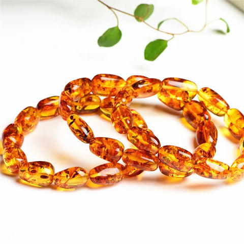 Yellow Amber Flower Bracelet-ToShay.org