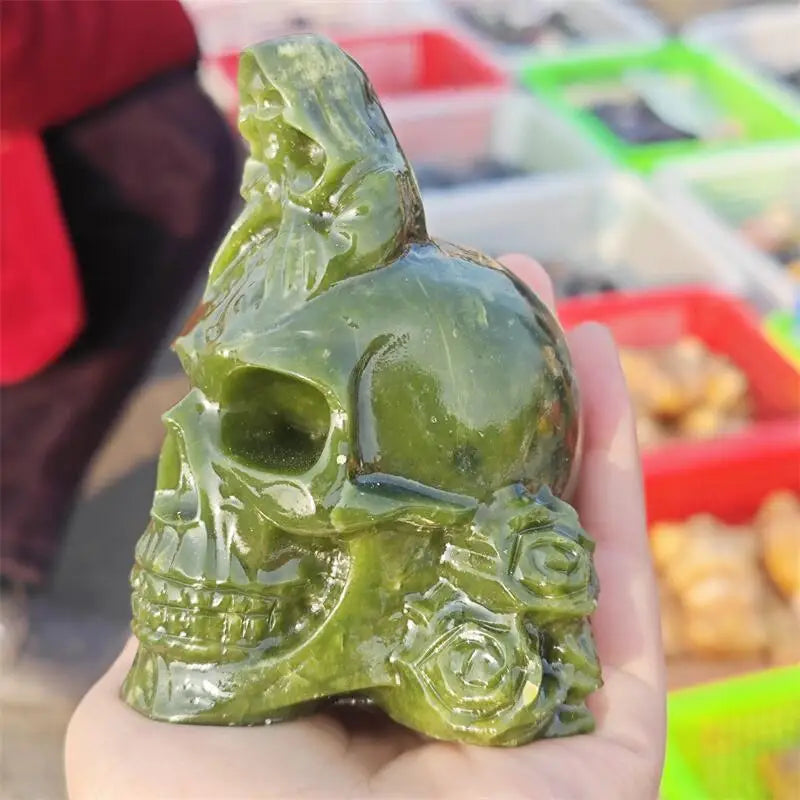 Green Jade Angel Skull-ToShay.org
