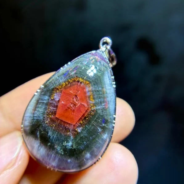 Red Auralite Cacoxenite Pendant-ToShay.org