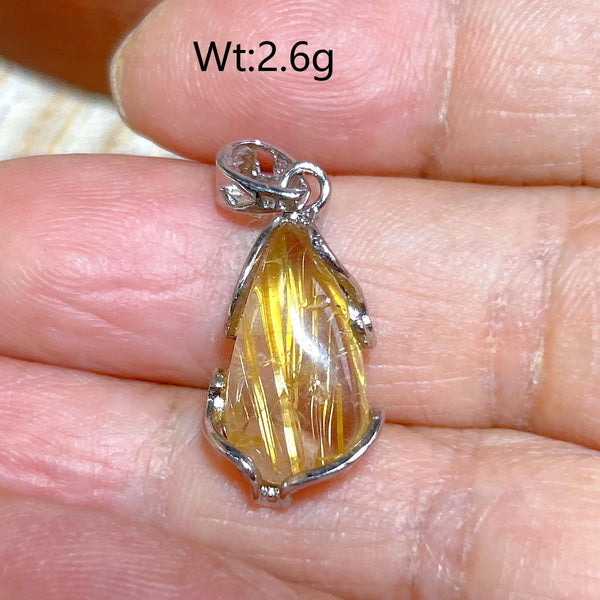 Gold Rutilated Pendant-ToShay.org