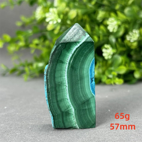 Blue Chrysocolla Malachite Point-ToShay.org