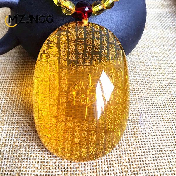 Gold Amber Buddha Pendant-ToShay.org
