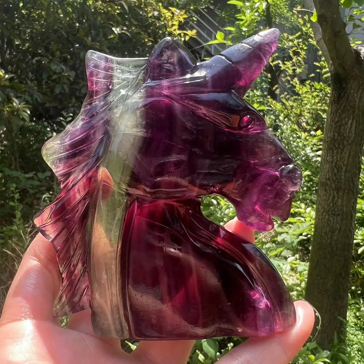 Purple Fluorite Unicorn Head-ToShay.org
