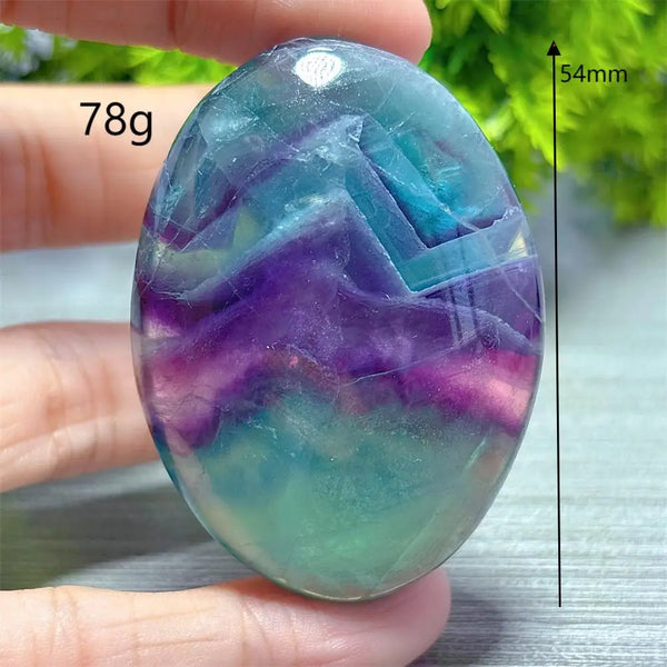 Rainbow Fluorite Palm Stone-ToShay.org