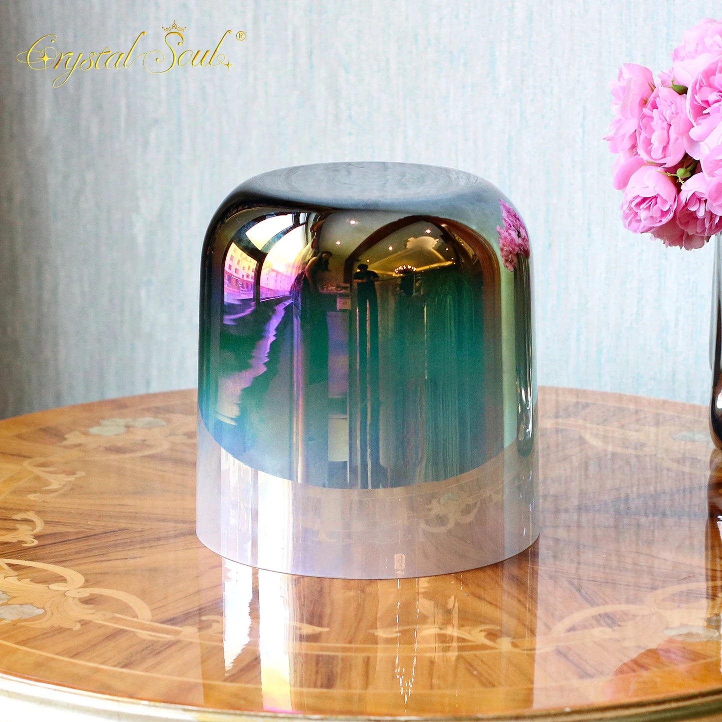 Blue Green Crystal Singing Bowl-ToShay.org
