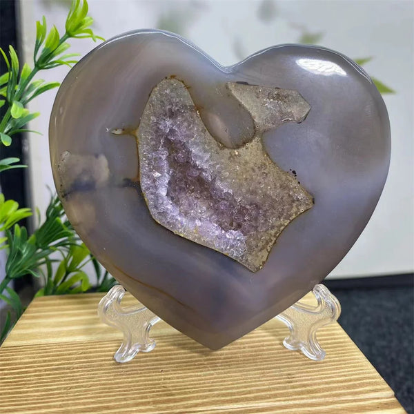 Purple Amethyst Cluster Heart-ToShay.org