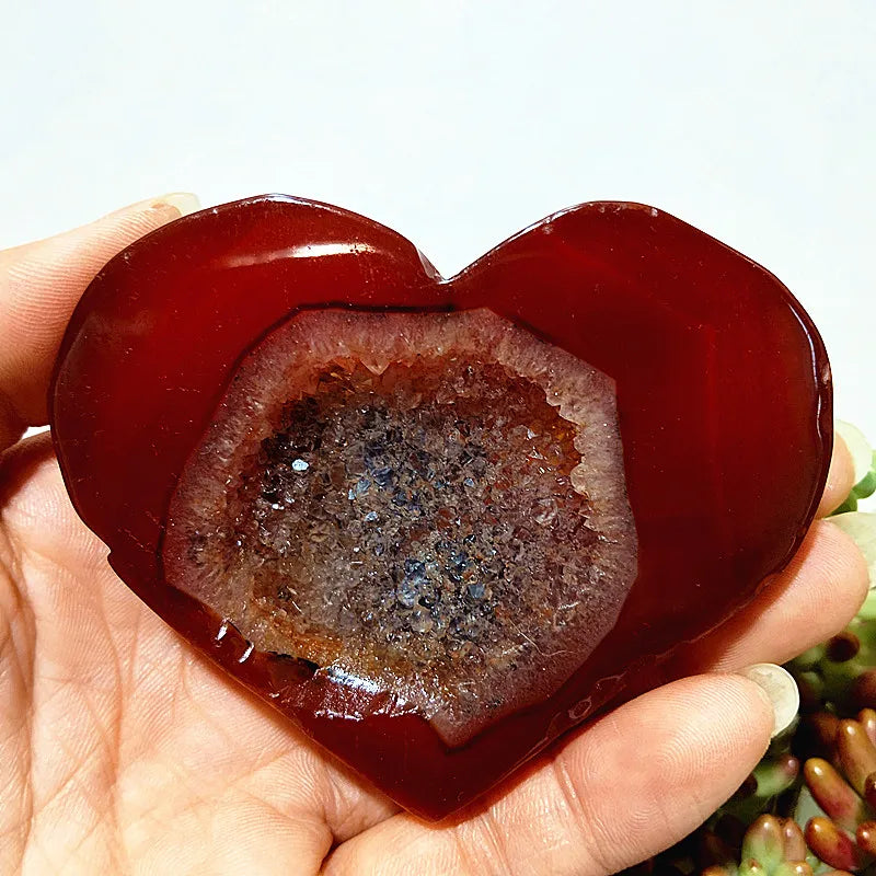 Red Agate Geode Heart-ToShay.org