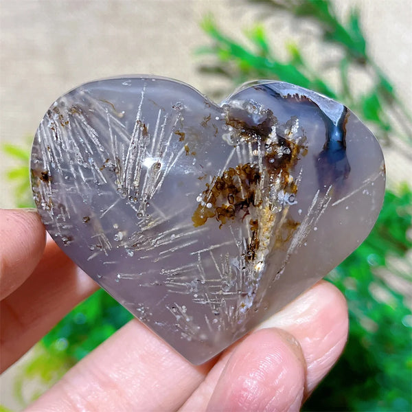 Yellow Hair Agate Heart-ToShay.org