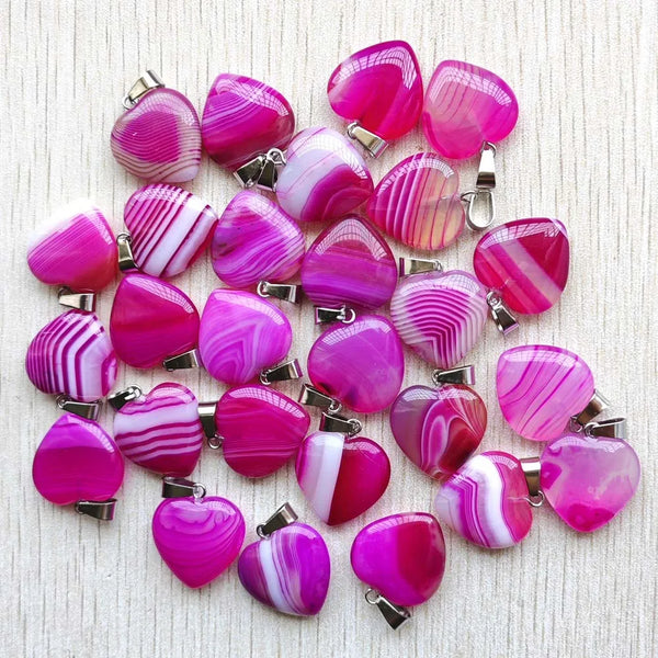 Pink Rose Stripe Onyx Heart-ToShay.org