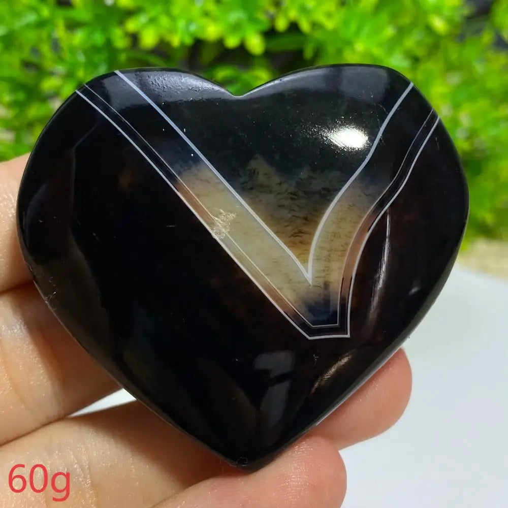 Black Agate Geode Heart-ToShay.org