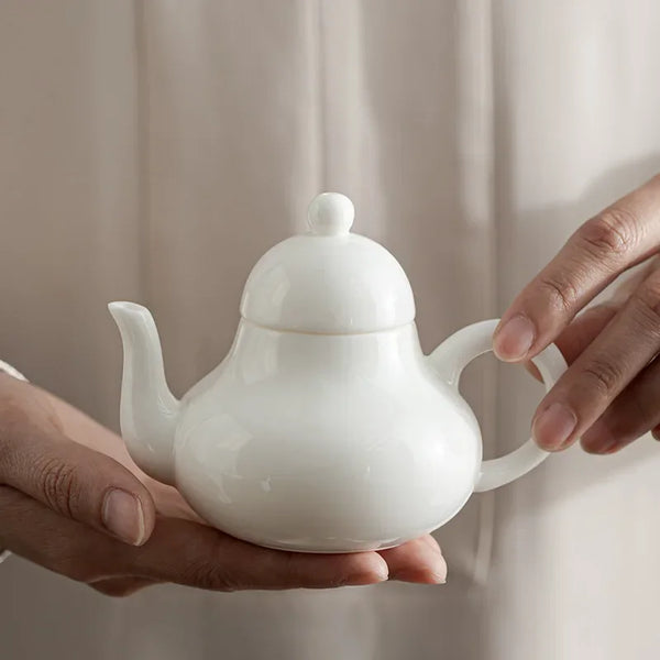 White Porcelain Teapot-ToShay.org