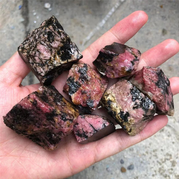 Pink Rhodonite Raw Stones-ToShay.org