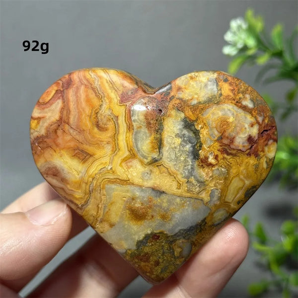 Yellow Crazy Agate Heart-ToShay.org