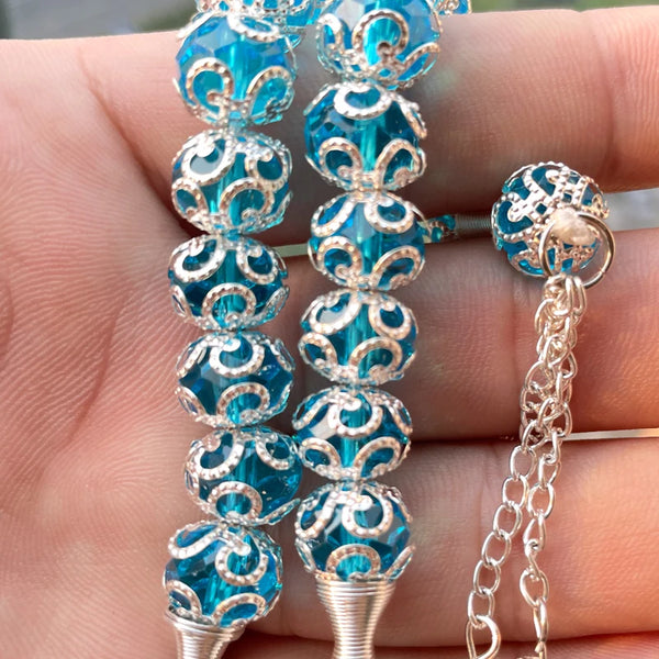 Blue Crystal Prayer Beads-ToShay.org