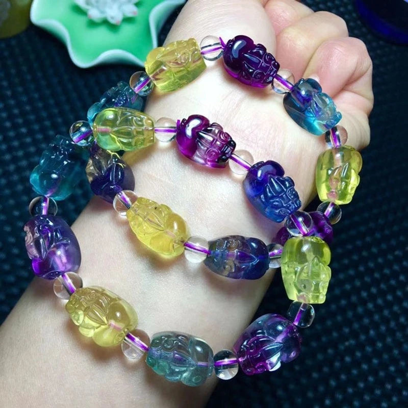 Rainbow Fluorite Pi Xiu Beads-ToShay.org