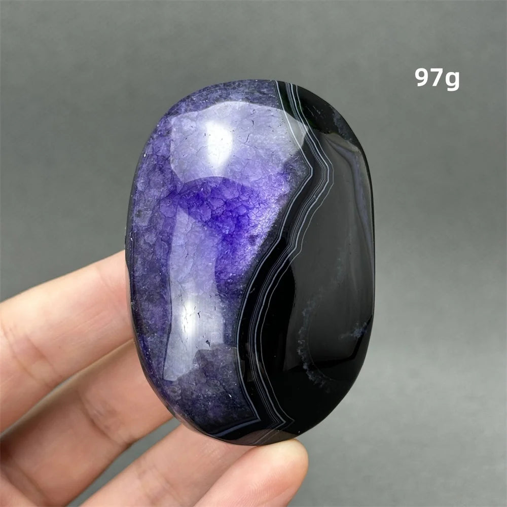 Purple Agate Palm Stone-ToShay.org