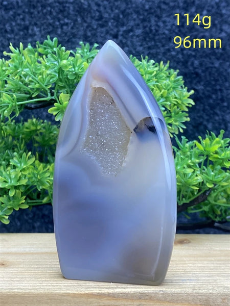 Blue Agate Geode Flame-ToShay.org